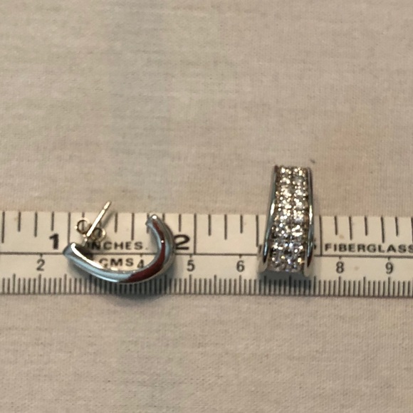 Silpada Cubic Zirconia Sterling Silver Earrings P1395 - Picture 16 of 17